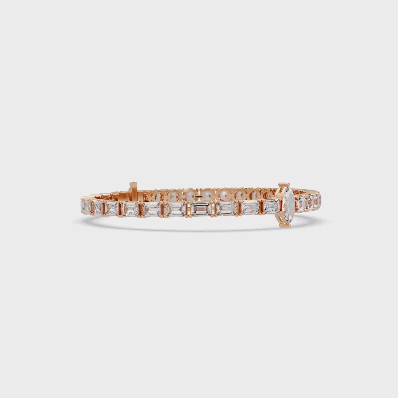 Luxury Two-Tone Tennis Bracelet with Marquise Center Stone