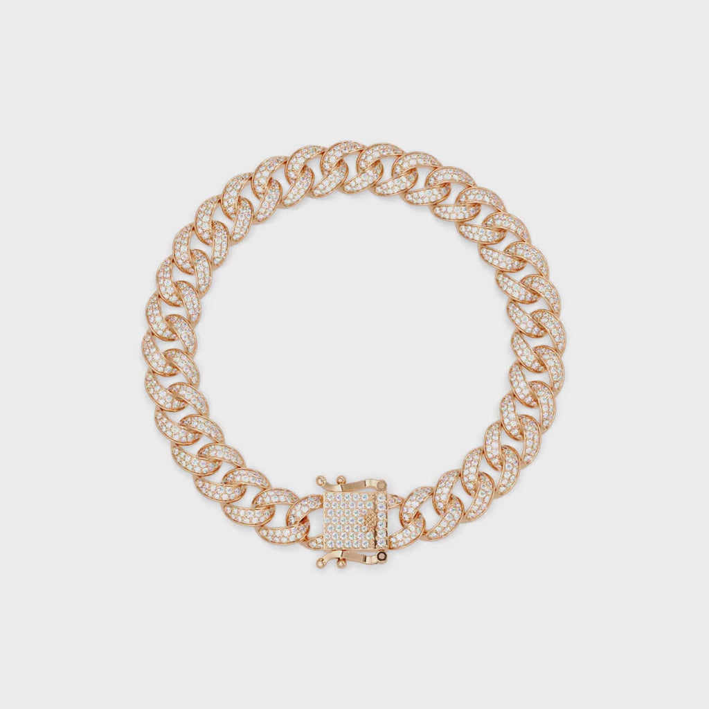 Iced Cuban Link Bracelet | Diamond-Studded Luxury Bracelet for Men & Women