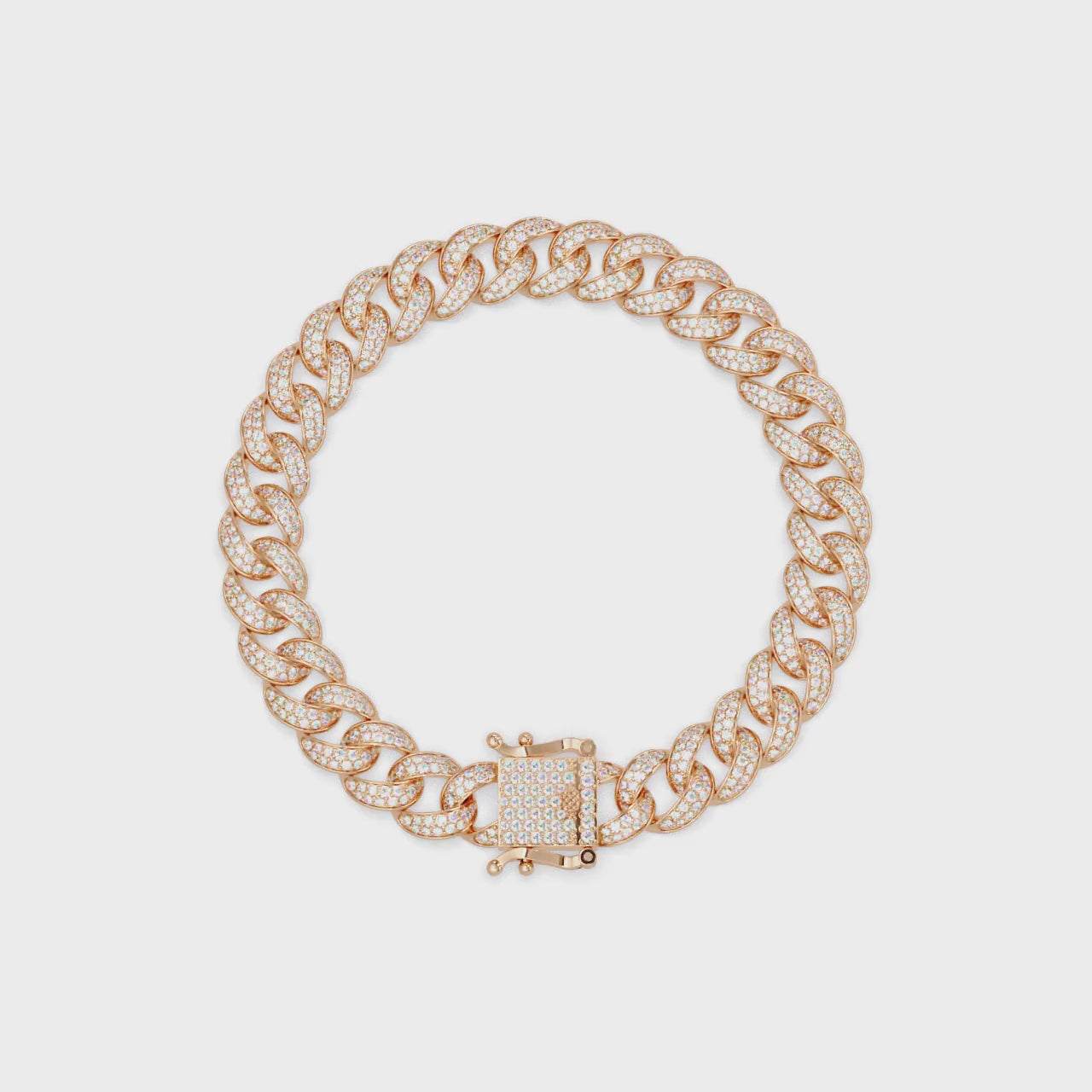 Iced Cuban Link Bracelet | Diamond-Studded Luxury Bracelet for Men & Women