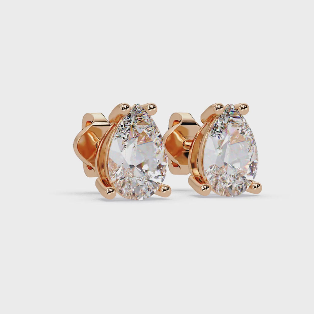 Classic Pear Cut Diamond Stud Earrings