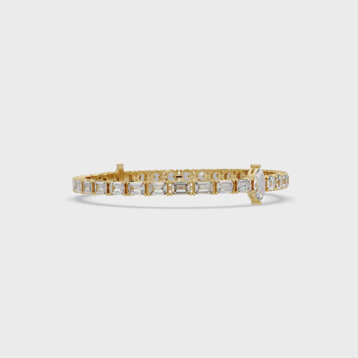 Luxury Two-Tone Tennis Bracelet with Marquise Center Stone
