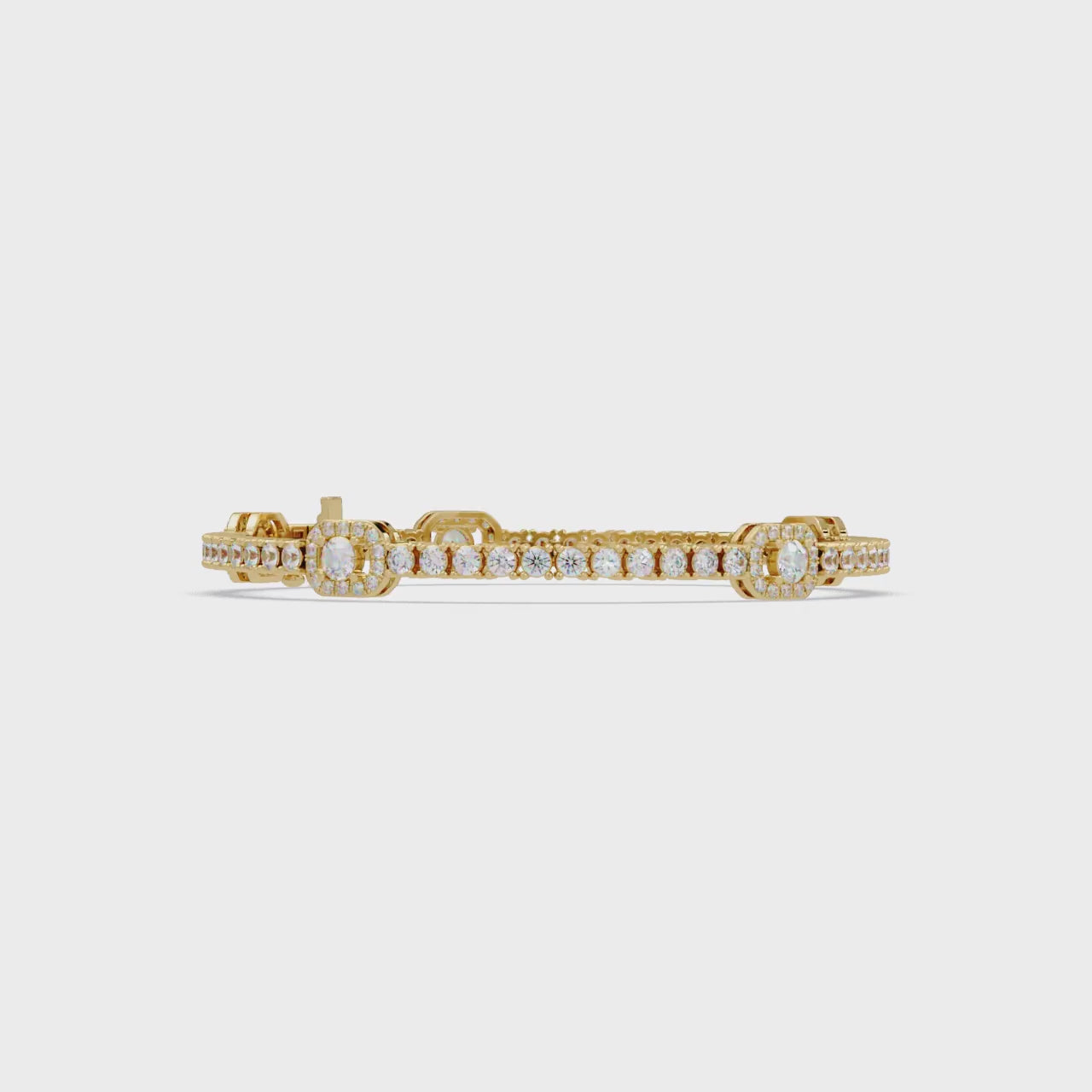 Round Brilliant Diamond Halo Tennis Bracelet