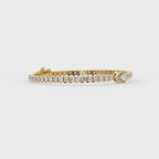 Pear Shape Halo Diamond Tennis Bracelet with Round Center Diamond