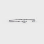 Pear Cut Diamond Open Cuff Bangle Bracelet | Minimalist Luxury Bracelet for Women
