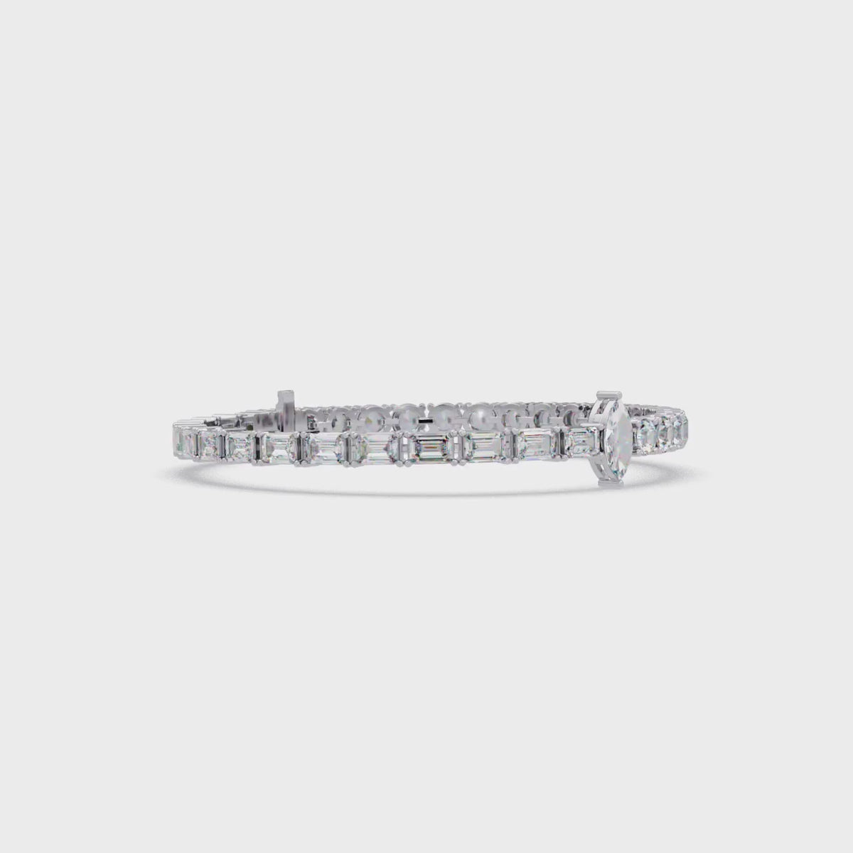 Luxury Two-Tone Tennis Bracelet with Marquise Center Stone