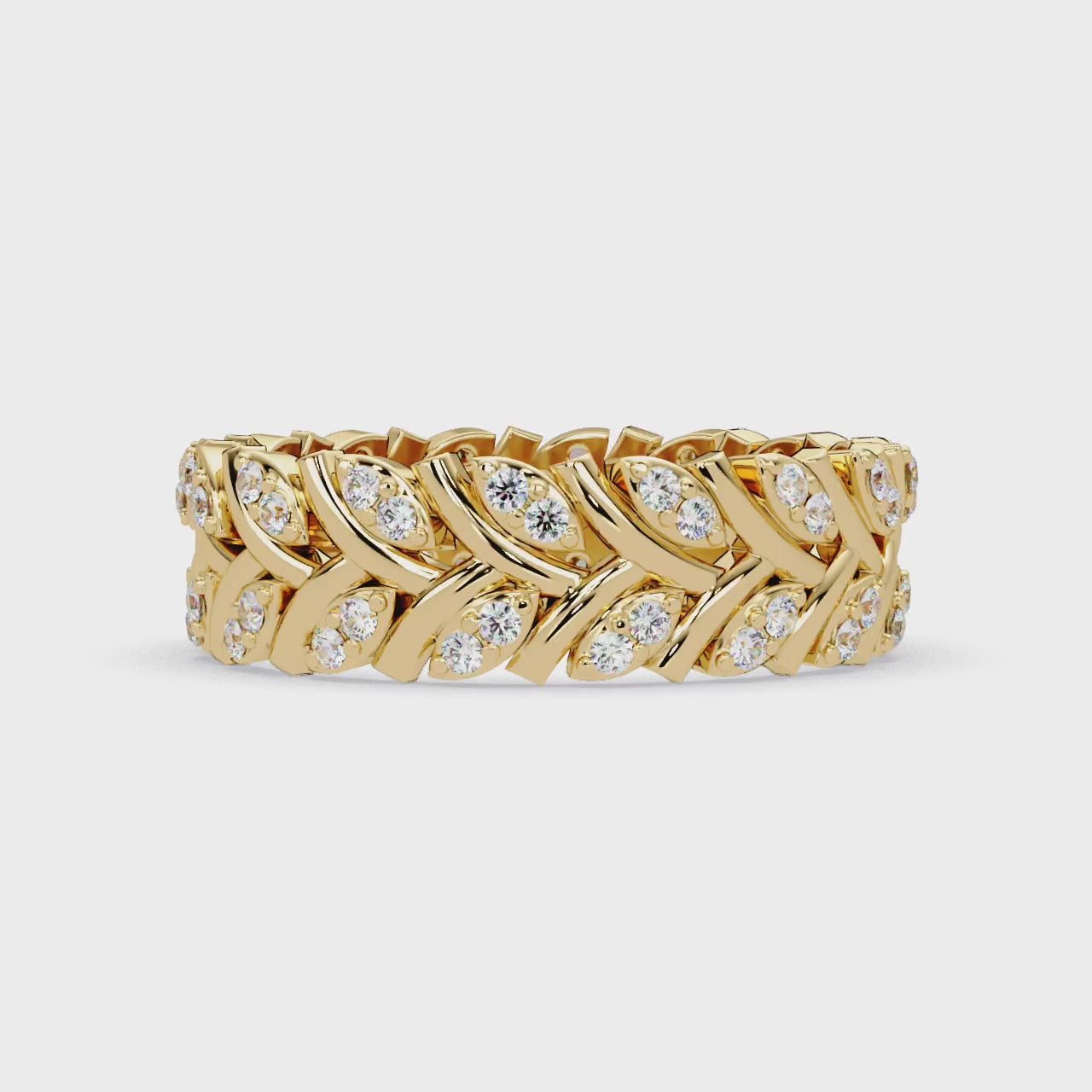 Nature Inspired Round Cut Diamond Eternity Ring