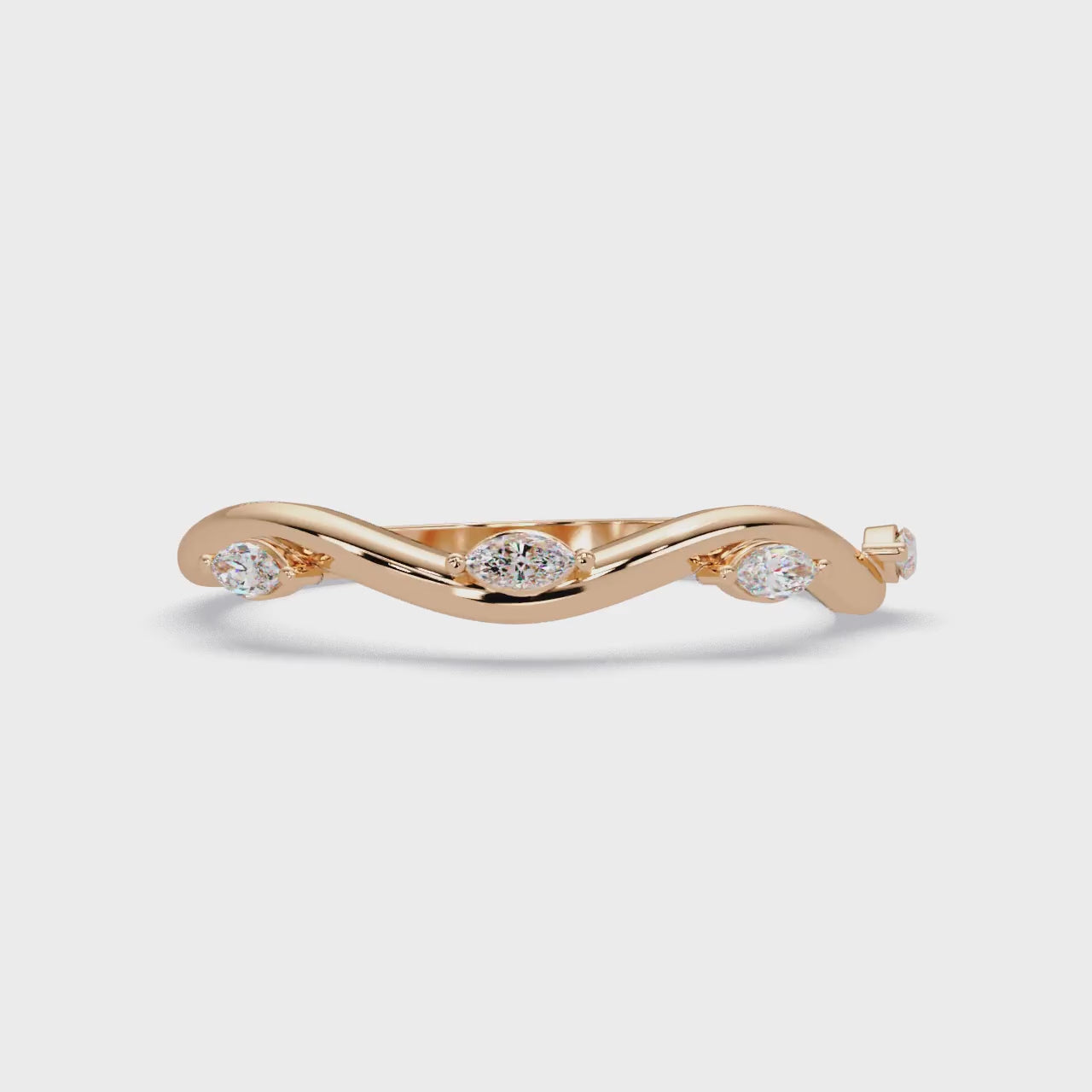 Marquise Diamond Wave Ring