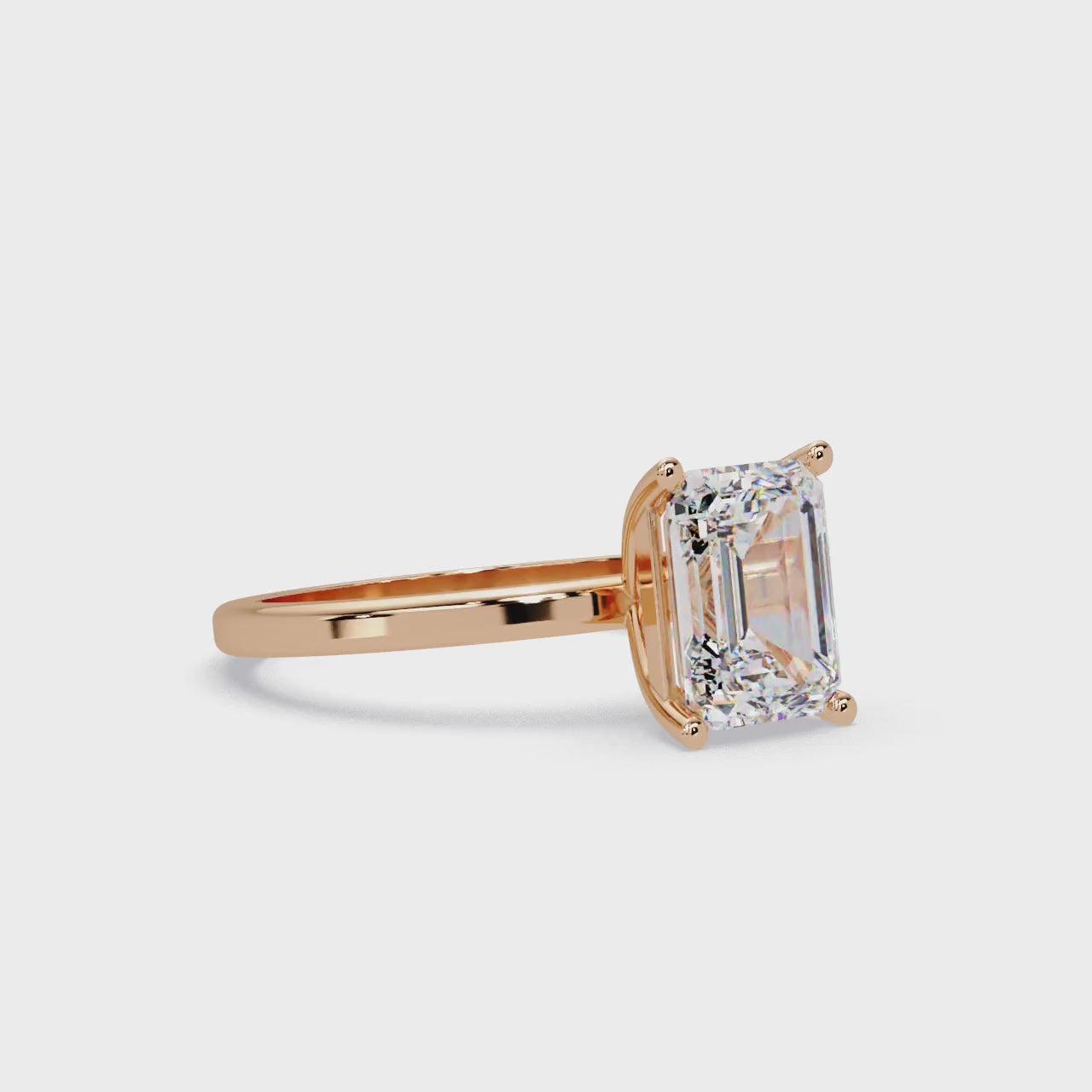 Emerald Cut Solitaire Engagement Ring