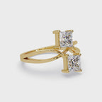 Princess Cut Bypass Diamond Ring | Infinity Twist Solitaire Ring