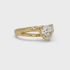 Heart Shape Diamond Split Shank Solitaire Engagement Ring