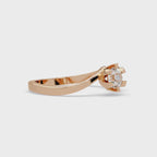 Twisted Bypass Solitaire Diamond Ring