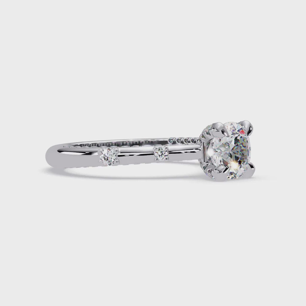 Floating Prong Solitaire Diamond Ring