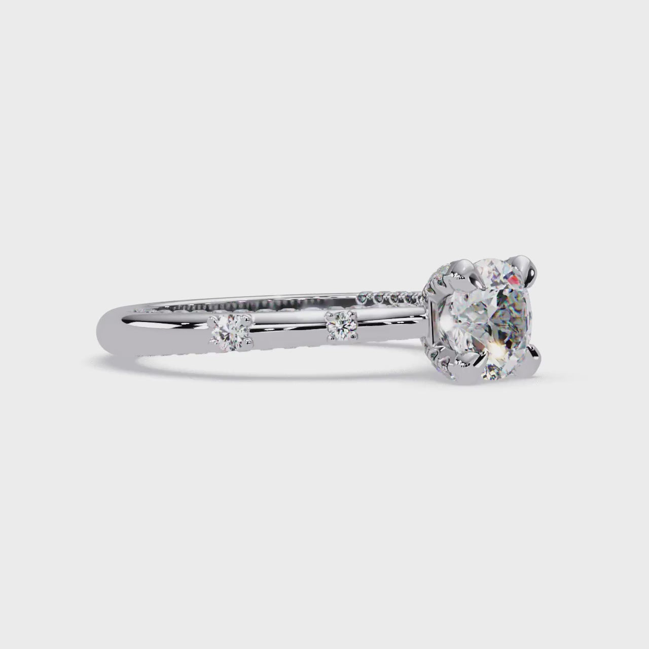 Floating Prong Solitaire Diamond Ring