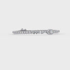Marquise Halo Diamond Tennis Bracelet