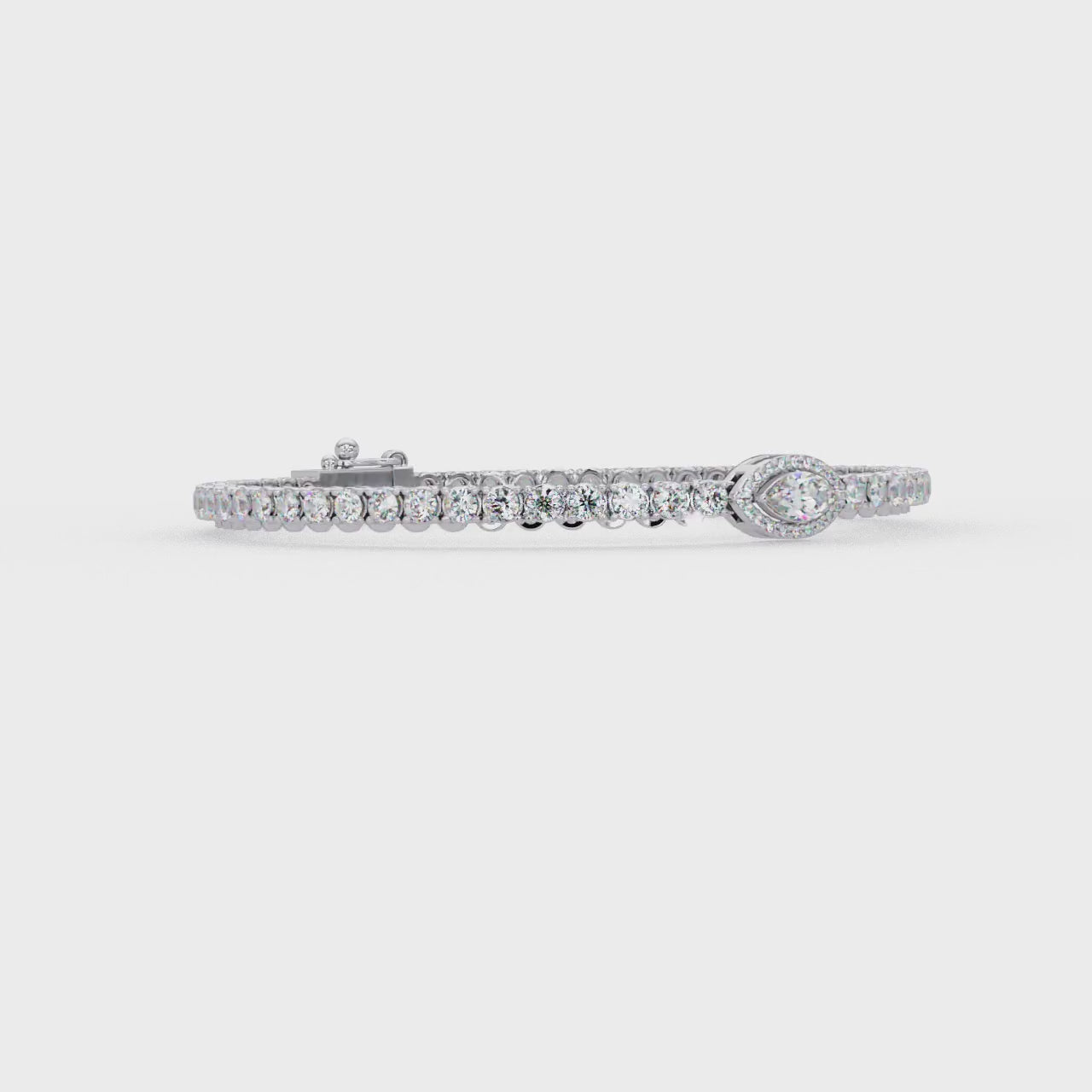 Marquise Halo Diamond Tennis Bracelet