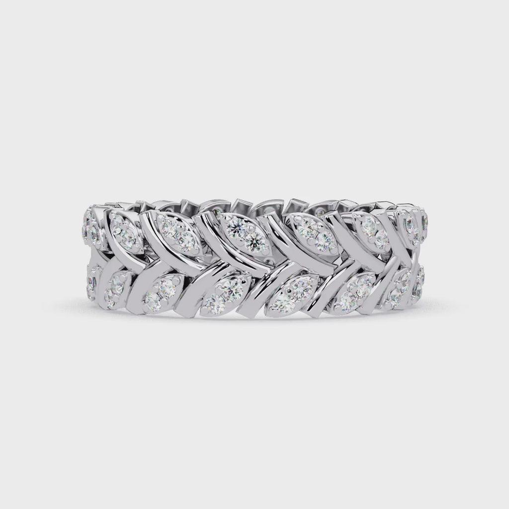 Nature Inspired Round Cut Diamond Eternity Ring
