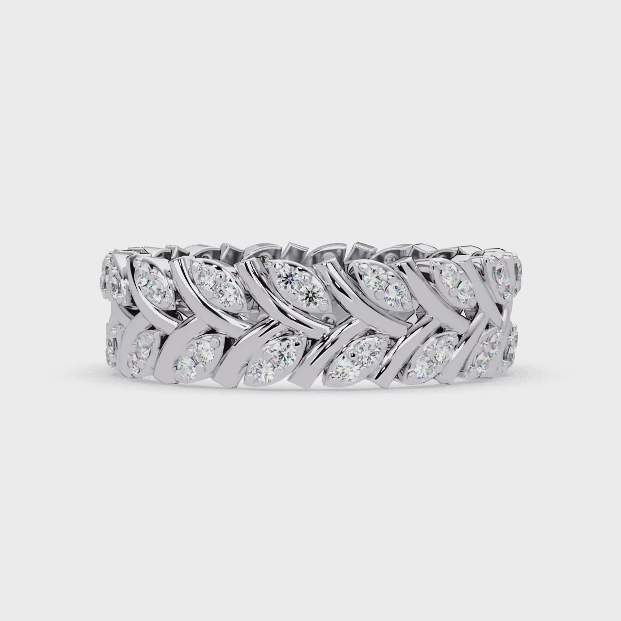 Nature Inspired Round Cut Diamond Eternity Ring