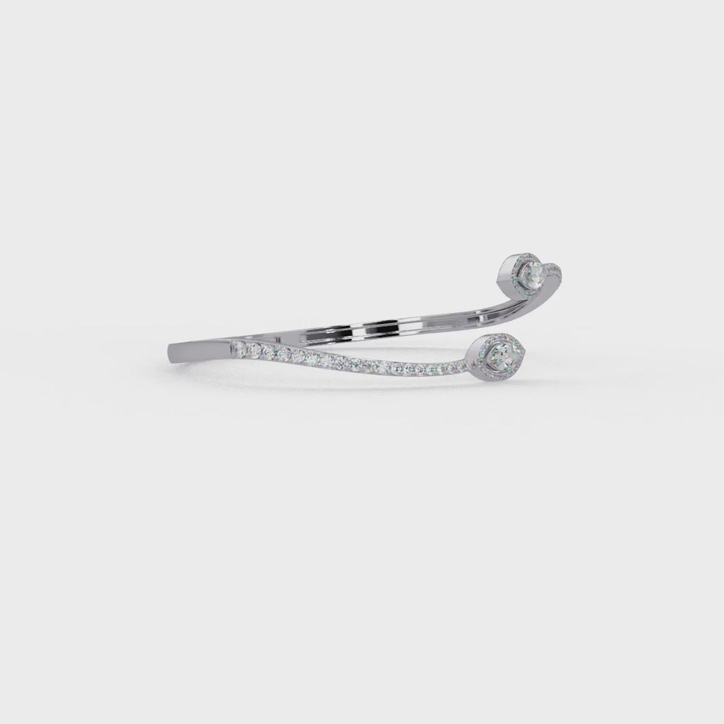 Marquise Halo Open Diamond Cuff Bracelet
