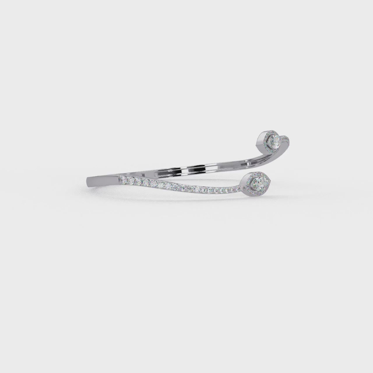 Marquise Halo Open Diamond Cuff Bracelet
