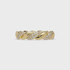 Round Diamond Twisted Infinity Band Ring in Gold