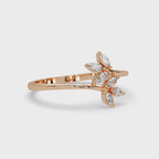Marquise Diamond Leaf Engagement Ring