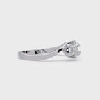Twisted Bypass Solitaire Diamond Ring