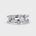 Multi Shape Diamond Open Ring
