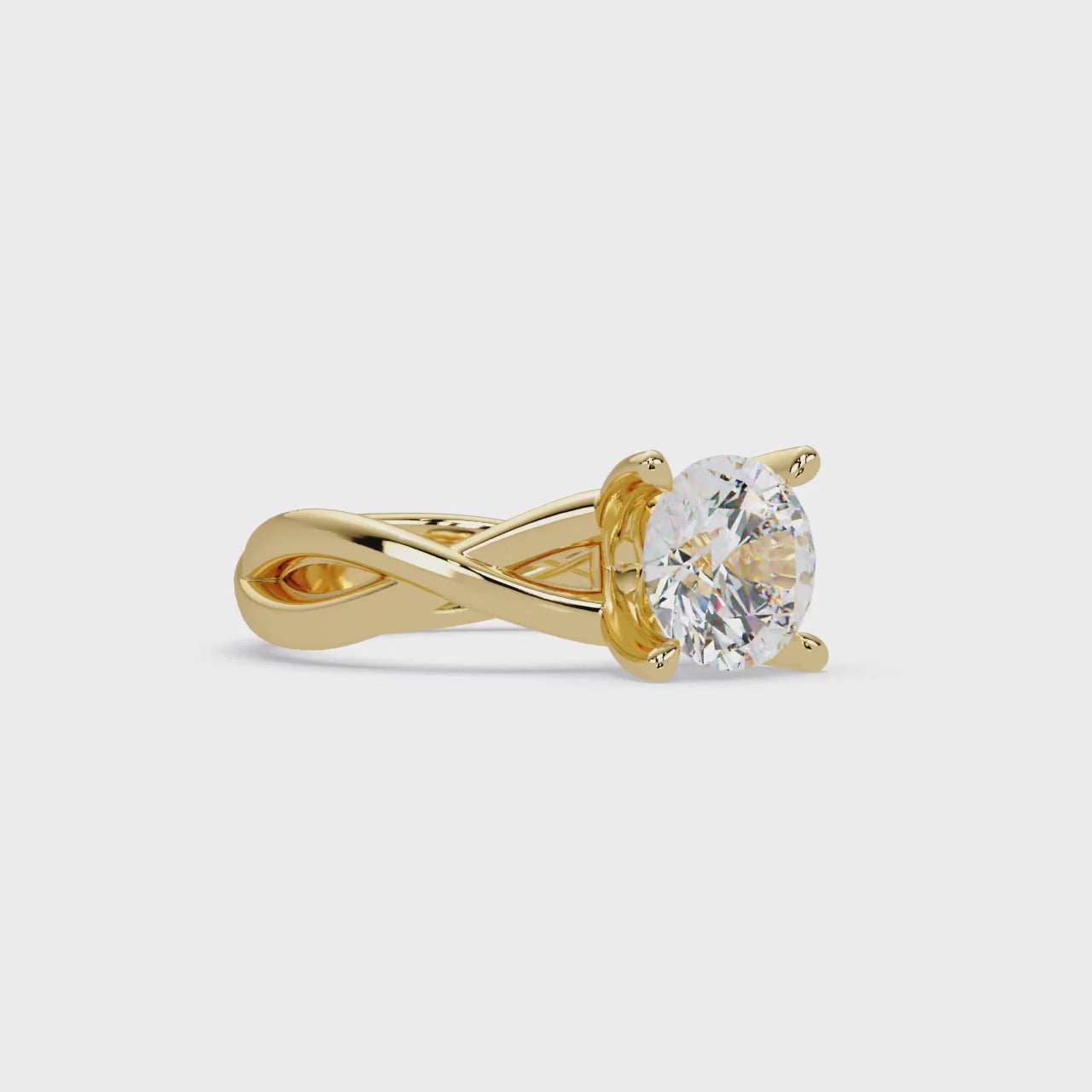 Round Cut Celtic Knot Solitaire Engagement Ring