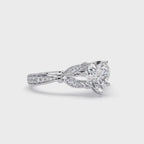 Nature Inspired Heart Diamond Engagement Ring