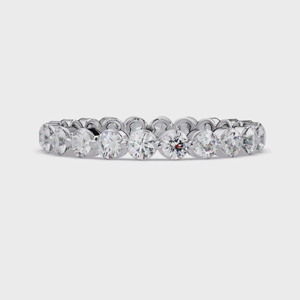 Round Cut Diamond Bezel Set Eternity Ring