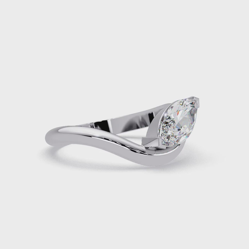 Minimalist Marquise Cut Solitaire Engagement Ring
