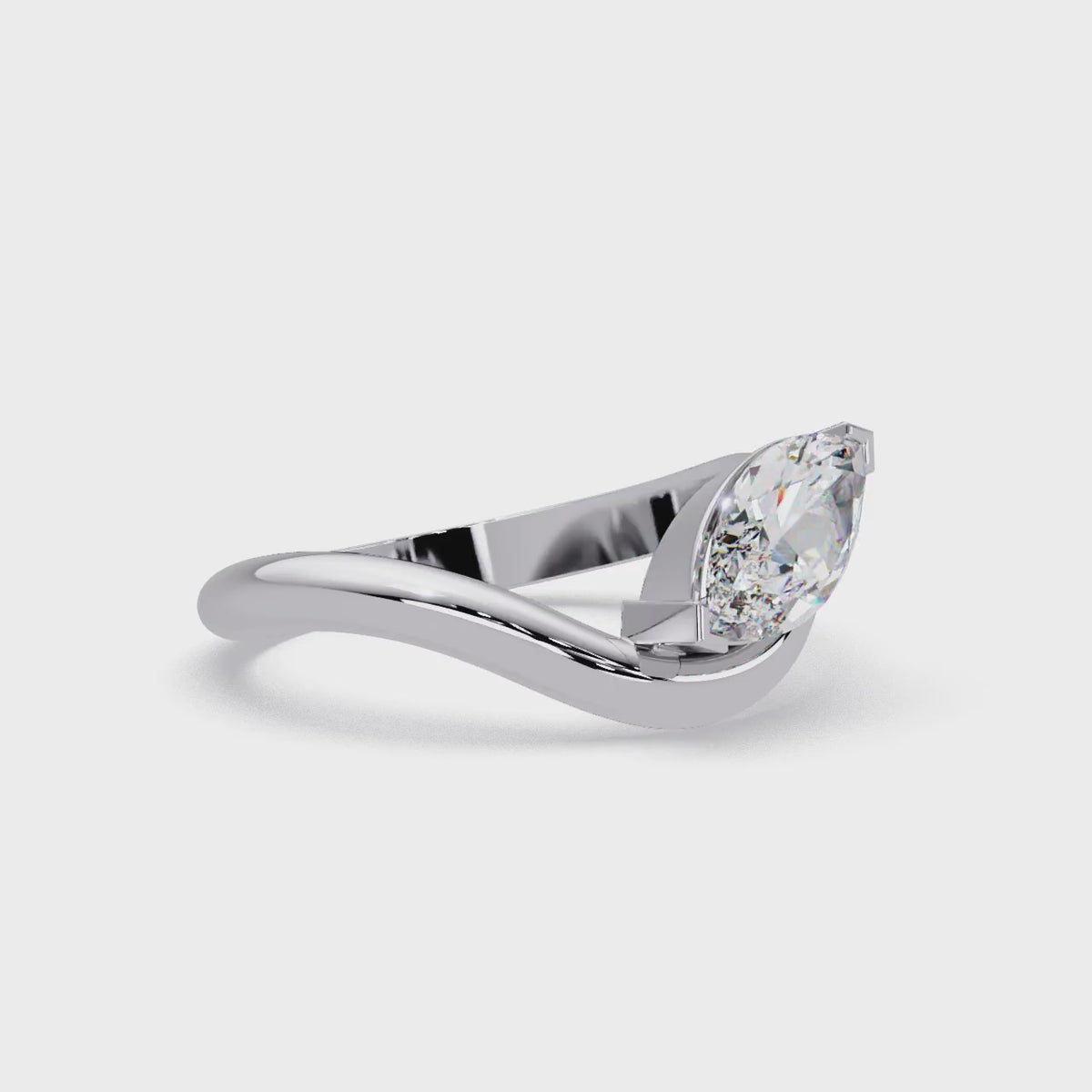 Minimalist Marquise Cut Solitaire Engagement Ring