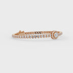 Round Halo Diamond Tennis Bracelet