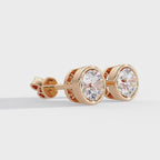 Classic Bezel Set Round Cut Stud Earrings