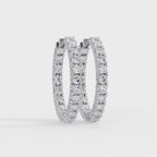 Classic Diamond Hoop Earrings – Round Cut