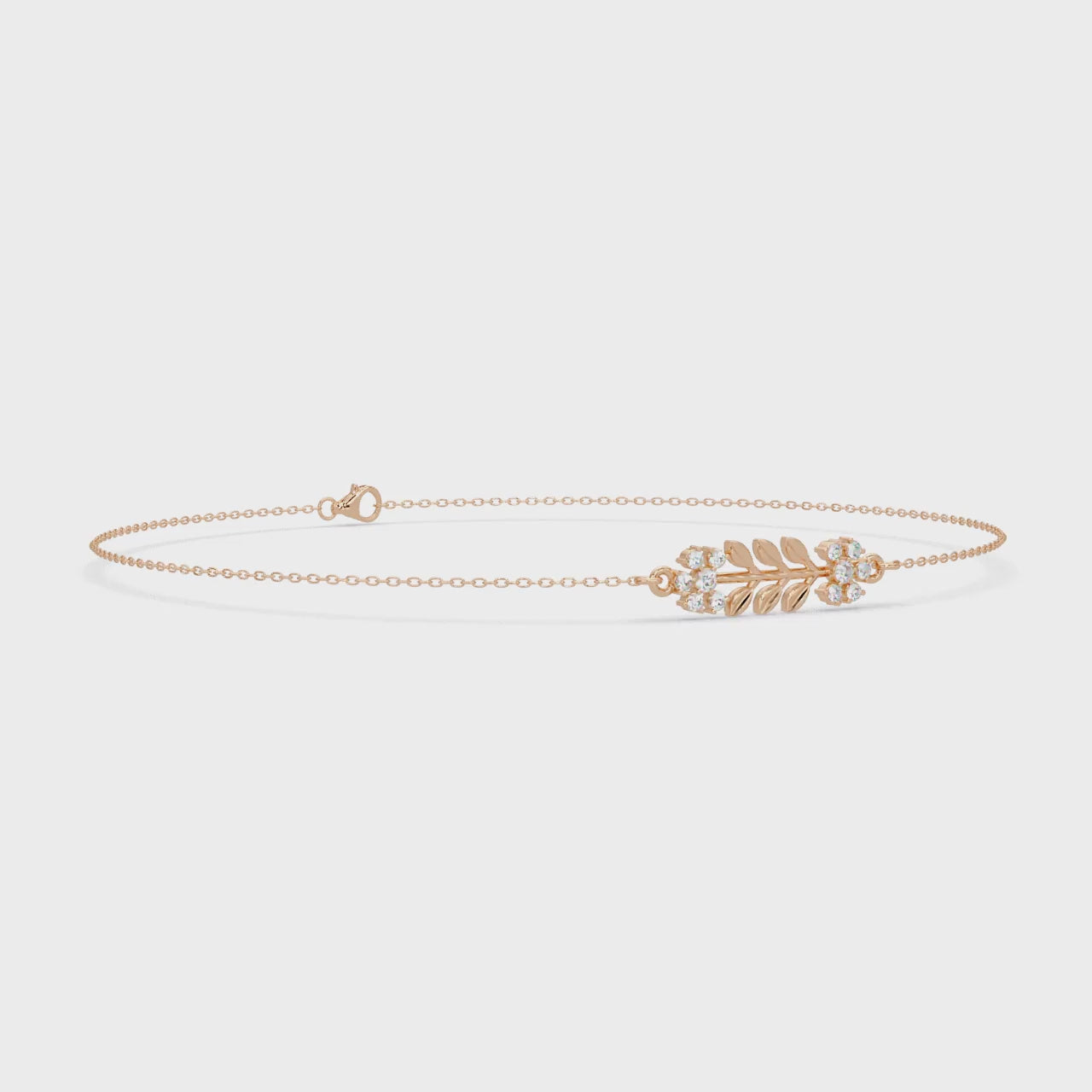 Nature Inspired Leaf & Floral Diamond Bracelet
