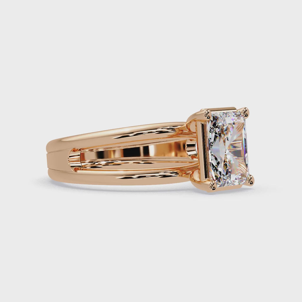 Exquisite East-West Radiant Cut Diamond Ring