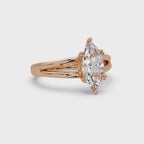 Marquise Cut Diamond Split Shank Solitaire Engagement Ring