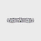Round Cut Diamond Alternating Bar Ladies Ring