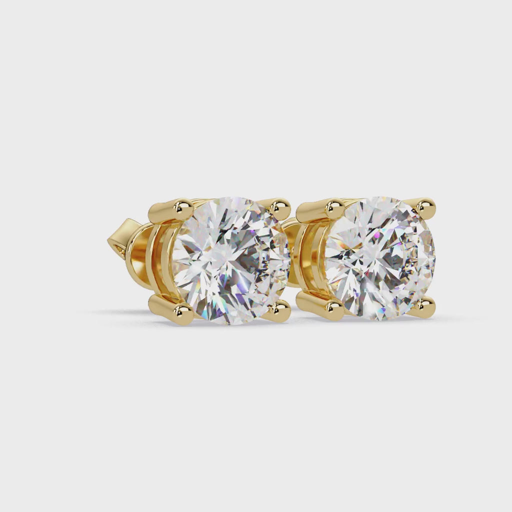 Round Brilliant Cut Solitaire Stud Earrings – 2.57 CTW