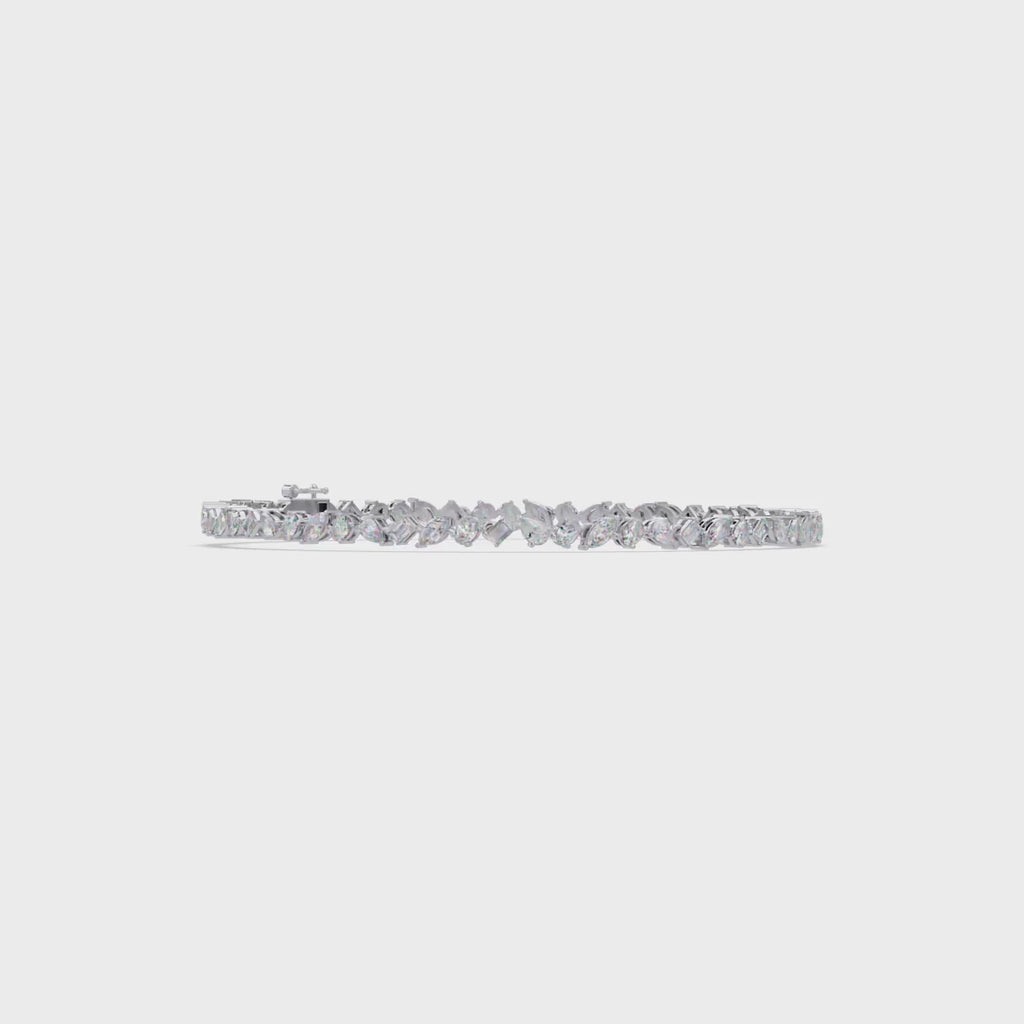 Multi Shape Lab Grown Diamond Tennis Bracelet – 5.19 CT