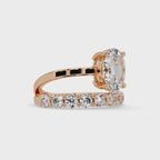 Modern Floating Solitaire Bypass Ring