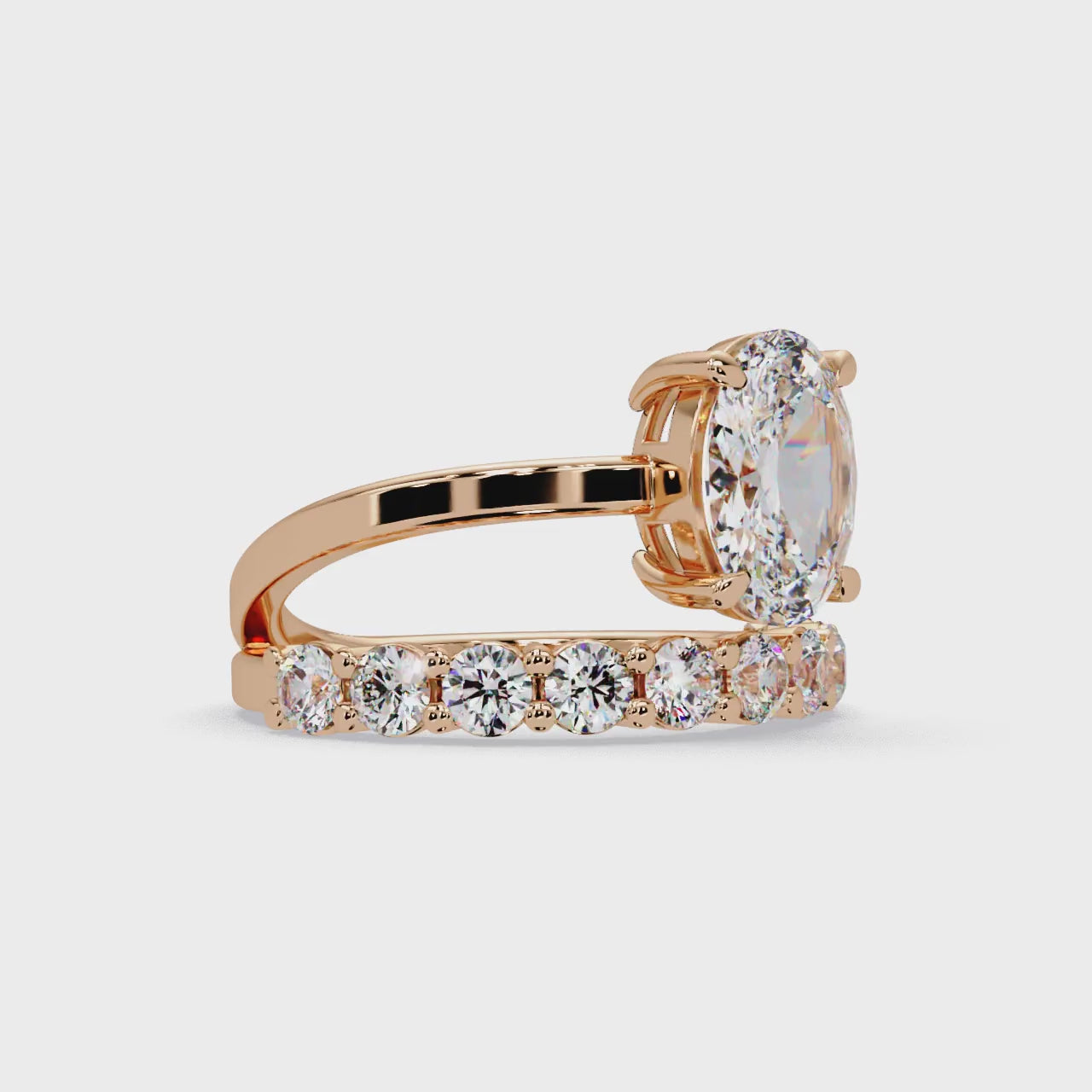 Modern Floating Solitaire Bypass Ring