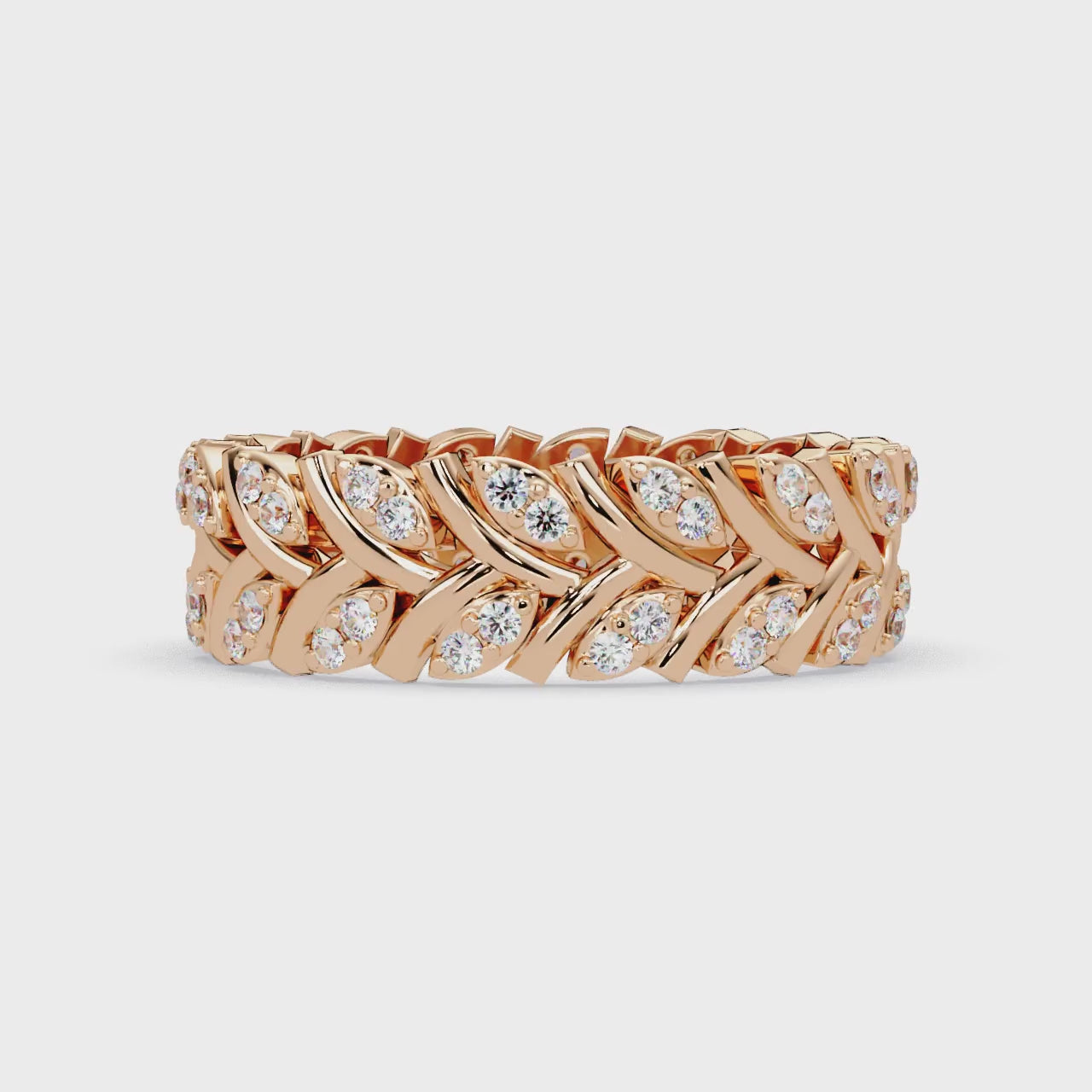 Nature Inspired Round Cut Diamond Eternity Ring