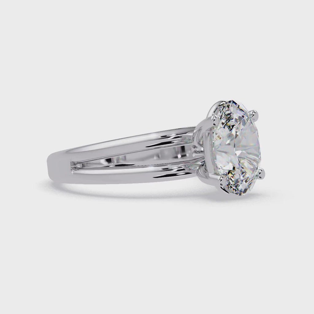 Exquisite Oval Cut Diamond Split Dual-Band Ring
