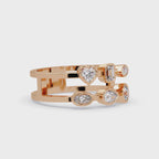 Multi Shape Diamond Open Ring