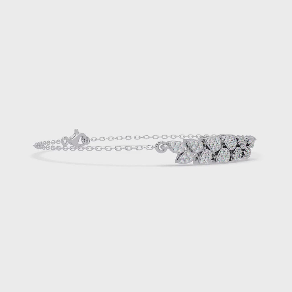 Diamond Leaf Chain Bracelet