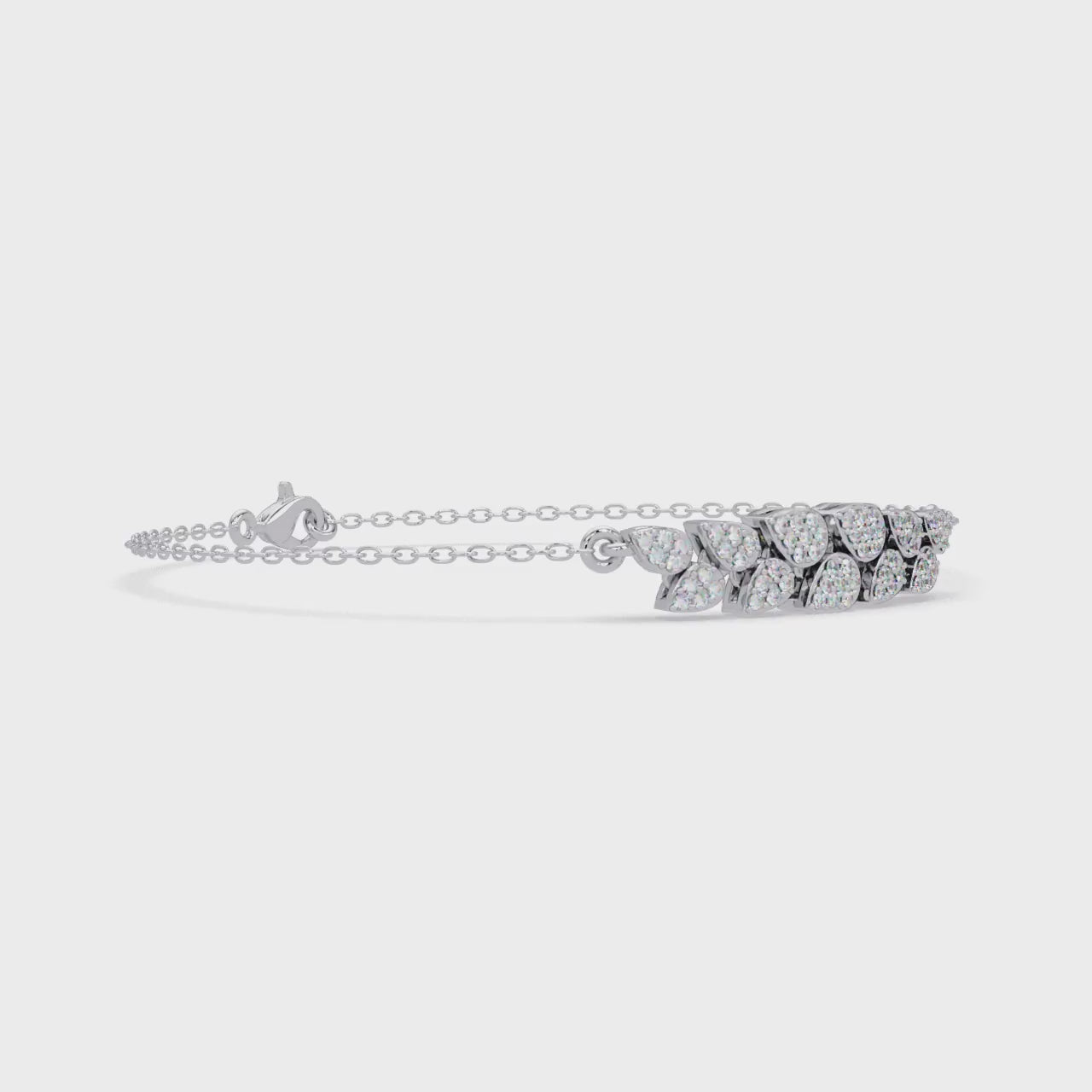 Diamond Leaf Chain Bracelet