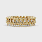 Artisan Crown Motif Multi-Row Diamond Statement Ring