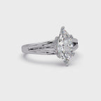 Marquise Cut Diamond Split Shank Solitaire Engagement Ring